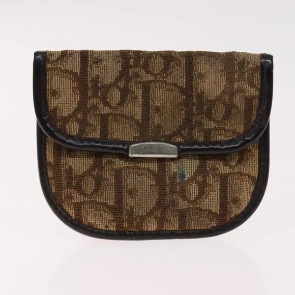 Christian Dior Trotter Canvas Wallet Enamel 3Set Beige Navy Bordeaux Auth - Picture 8 of 16